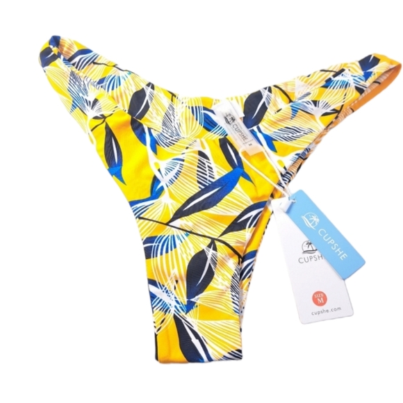 CUPSHE Turquoise Halter O Ring Women's Bikini Set Floral Print Low Rise - Picture 6 of 16